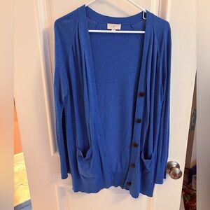 Loft Outlet blue cardigan sweater